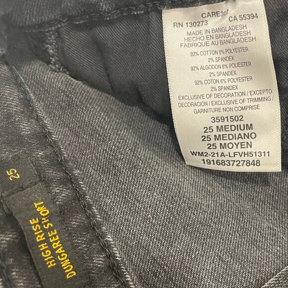 Lee High-Waisted Dungaree Shorts – Washed Black Denim - Picture 5 of 5